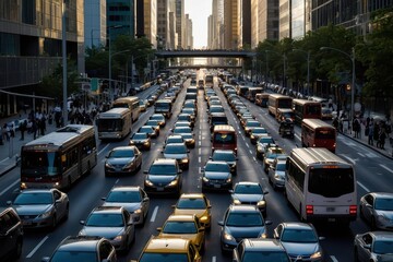 traffic jam in a big city