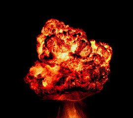 Huge explosion, fire mushroom.