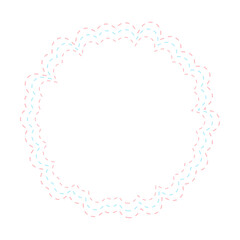 Round Scalloped Dashed Ornamental Frame