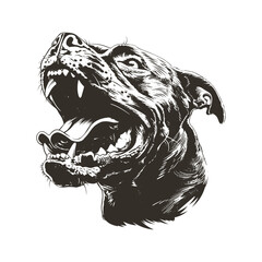Dog Head Monochrome Grunge Vector Illustration