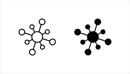 Network icon set, Connection symbol, social network, on a white background.