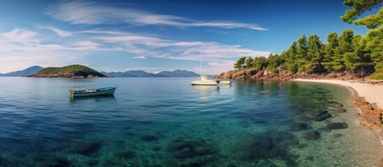 Obraz premium Tranquil Cove with Clear Blue Waters