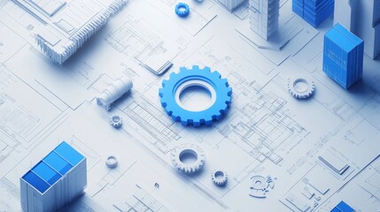 A modern banner background for cost estimation software in construction. Features subtle elements like blueprints, buildings, and technical drawings in soft blues, grays, and whites.