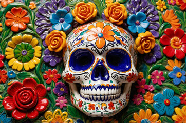 Fototapeta premium Calavera Art: Vibrant Day of the Dead