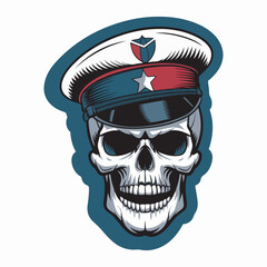 A vector graphic of a menacing skull wearing a vintage1
