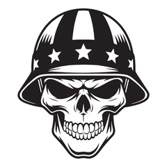 A vector graphic of a menacing skull wearing a vintage1
