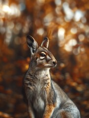 Fototapeta premium Numbat, Banded Anteater, Marsupial Close Up, Wild Numbat in Forest