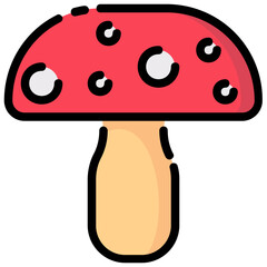 mushroom filled outline vector icon