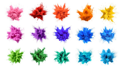 PNG Colorful explosion effect element set, transparent background