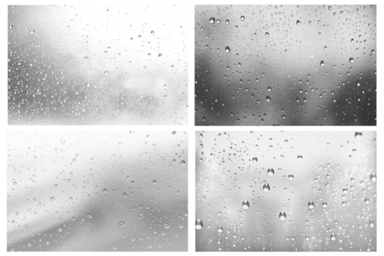 PNG rain drop effect element set, transparent background