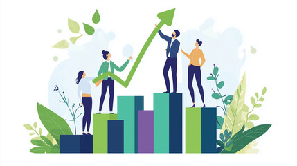 Fototapeta premium A Business Performance Themed Picture: Teamwork, Business Growth, Business Strategy, Growth Strategy.