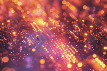 Fototapeta premium Computer concept for development in the digital age in unclear details, technology concept.