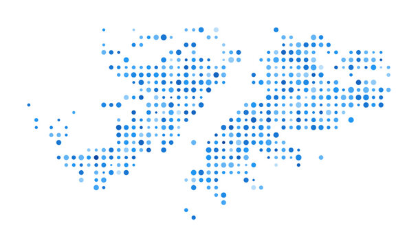 Falklands Dot Map. Country Digital Style Shape. Falklands vector image. Country shape blue circular dots. Creative vector illustration.