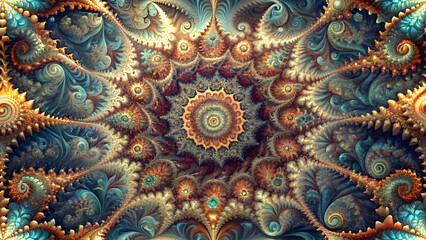 Diwali Abstract Background with Traditional Rangoli Ornament