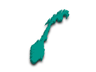 3d Map of Norway country with color. Norway map, Norge, noreg, No