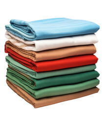 Stack of freshly folded clothes on wooden surface