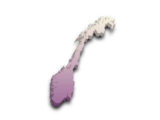 3d Map of Norway country with color. Norway map, Norge, noreg, No