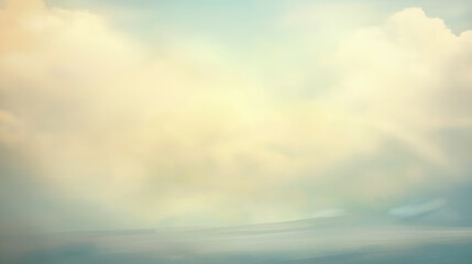 Obraz premium Soft yellow and blue sky with clouds background creating peaceful mood