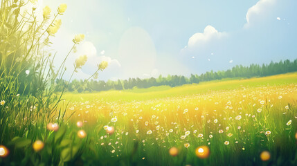 beautiful pleasant summer meadow nature background