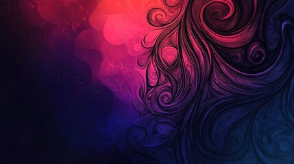 Dark vector painting featuring an elegant template with doodles on a blurred abstract background and gradient suitable for coloring books and pages for children