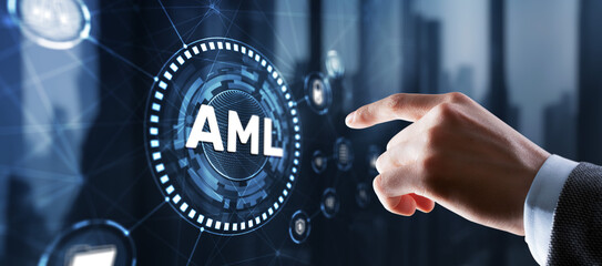 AML Anti Money Laundering Financial Bank Business Technology Concept