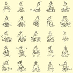 Set No 2 for 25 ancient Thai yoga stretching poses