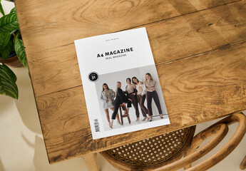 Mockup Of Magazine With Customizable Front Cover