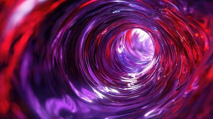 Red fiber acceleration distortion vortex casting long violet shadows evoking an abstract sense of movement and energy