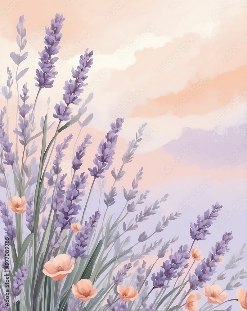 Canvas Prints Gentle pastel blend of lavender and peach