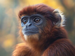 Fototapeta premium Spider Monkey Close Up in Natural Forest Habitat