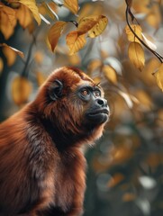 Fototapeta premium Portrait of a Howler Monkey in the Tropical Wilderness