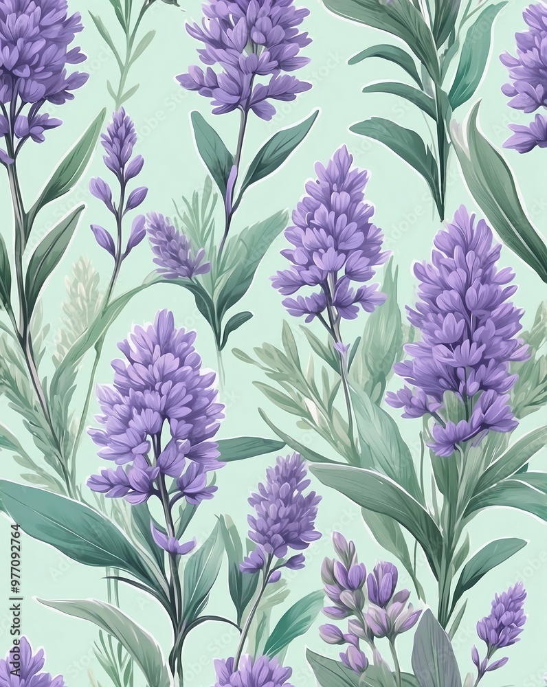 Sticker Pastel blend of lavender and mint design