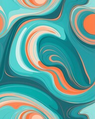 Obraz premium Pastel blend of teal and orange design