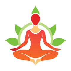     Yoga logo with lotus vector illustration.
