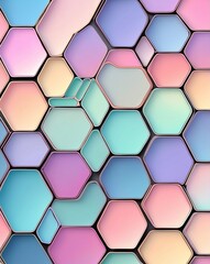 Smooth pastel gradient honeycomb pattern
