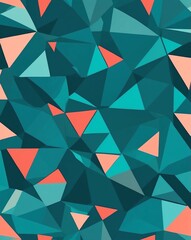 Smooth teal to coral triangle abstract design