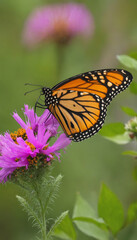 Fototapeta premium monarch butterfly on flower