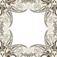 Ornate decorative border design with intricate floral patterns, suitable for framing text or images.