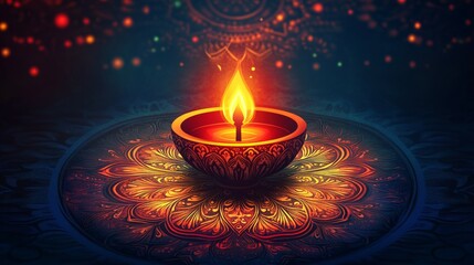 Happy Diwali festival of lights colorful background