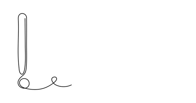  Exclamation mark one line art  animation,hand drawn admiration sign,idea continuous contour motion.Query attention concept, finding answer.Trendy template, 4k movie