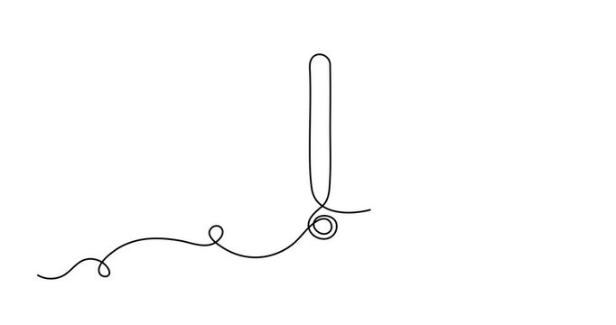  Exclamation mark one line art  animation,hand drawn admiration sign,idea continuous contour motion.Query attention concept, finding answer.Trendy template, 4k movie