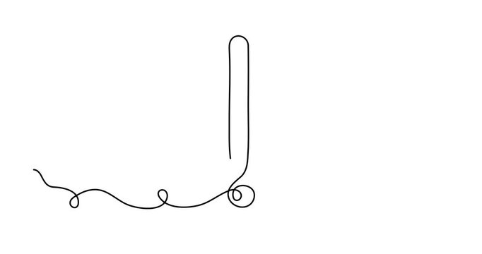  Exclamation mark one line art  animation,hand drawn admiration sign,idea continuous contour motion.Query attention concept, finding answer.Trendy template, 4k movie