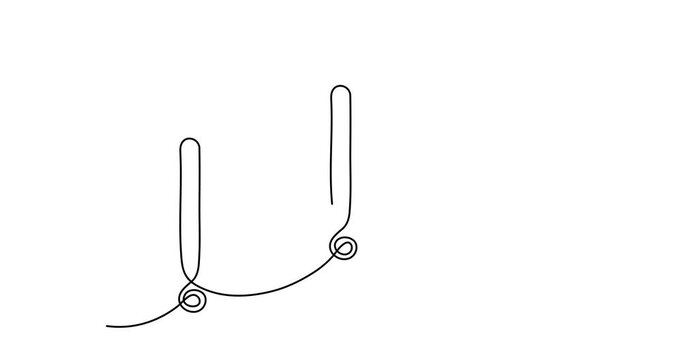  Exclamation mark one line art  animation,hand drawn admiration sign,idea continuous contour motion.Query attention concept, finding answer.Trendy template, 4k movie