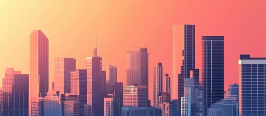 Fototapeta premium Sustainable Low Carbon Urban Skyline With Skyscrapers