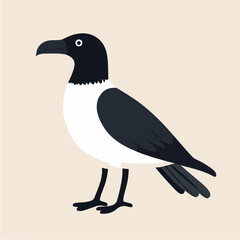 Fototapeta premium Stylized Vector Illustration of a Black and White Bird