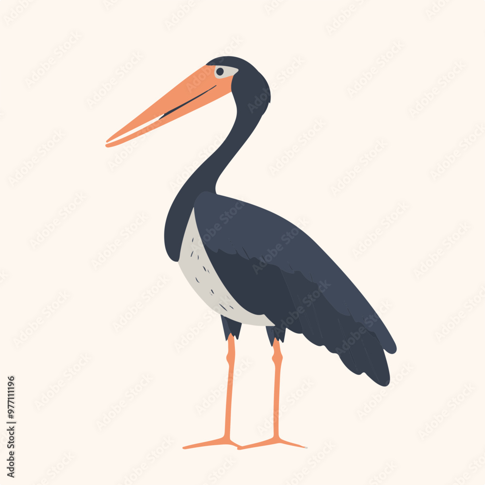 Canvas Prints Stylized Vector Illustration of a Crane Bird