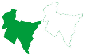 Obraz premium Ipu municipality (Ceará state, Municipalities of Brazil, Federative Republic of Brazil) map vector illustration, scribble sketch Ipú map