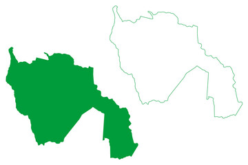 Fototapeta premium Itapage or Itapaje municipality (Ceará state, Municipalities of Brazil, Federative Republic of Brazil) map vector illustration, scribble sketch Itapagé or Itapajé map