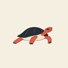 Fototapeta premium Vector Illustration of a Colorful Turtle on Light Background