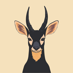 Vector Art of a Stylish Goat Head Illustration